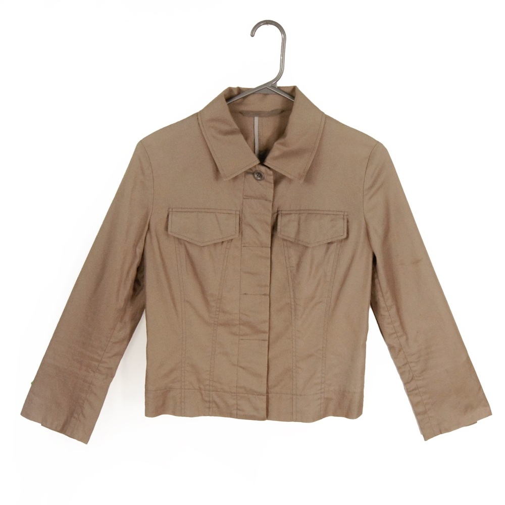 Vintage Michel Klein Paris Beige Taupe Button Up Blazer Jacket